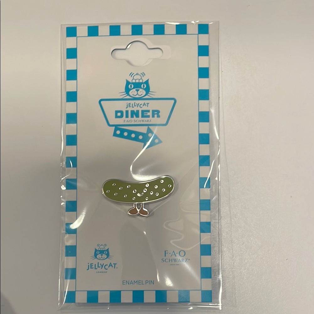 NWT Jellycat Diner x Fao schwarz NYC Pickle Enamel Pin